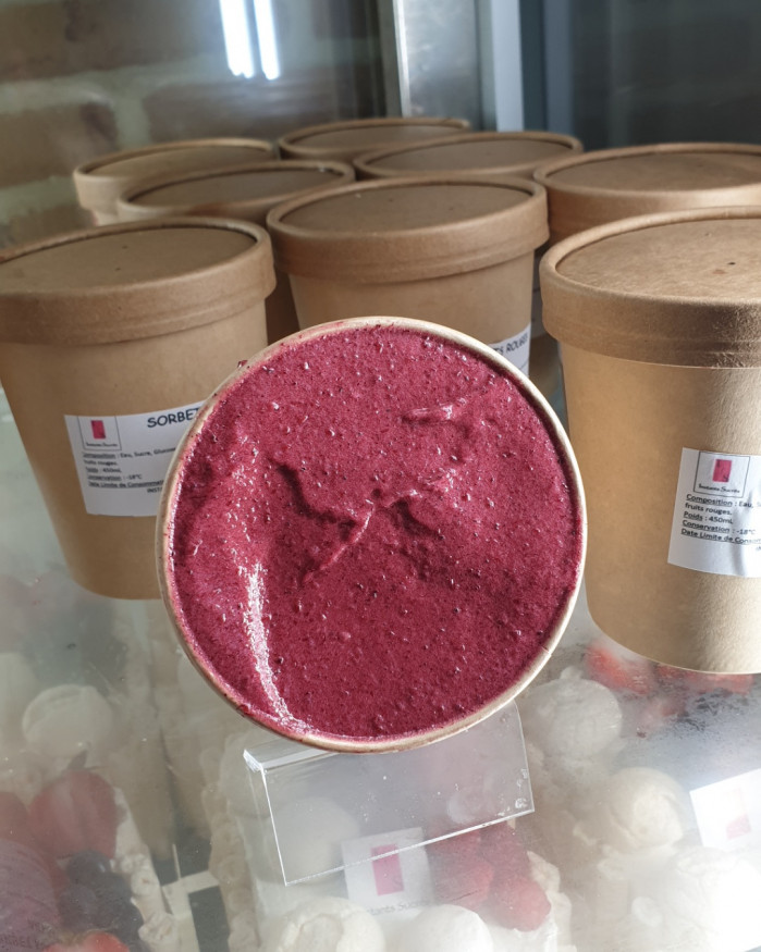 Pot de sorbet Fruits rouges 450mL