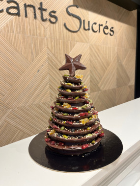 Maxi Sapin de Noël chocolat noir Mendiant