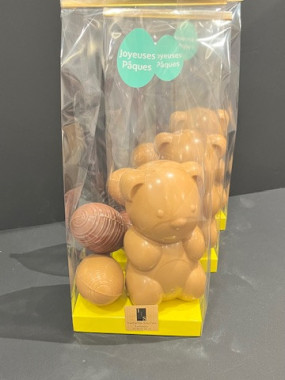 Pack Grand ourson chocolat dulcey  + 2 œufs striés