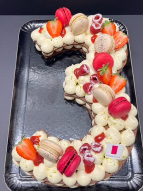 Number Cake 12 pers - Chiffre 3 (vanille fruits rouges)